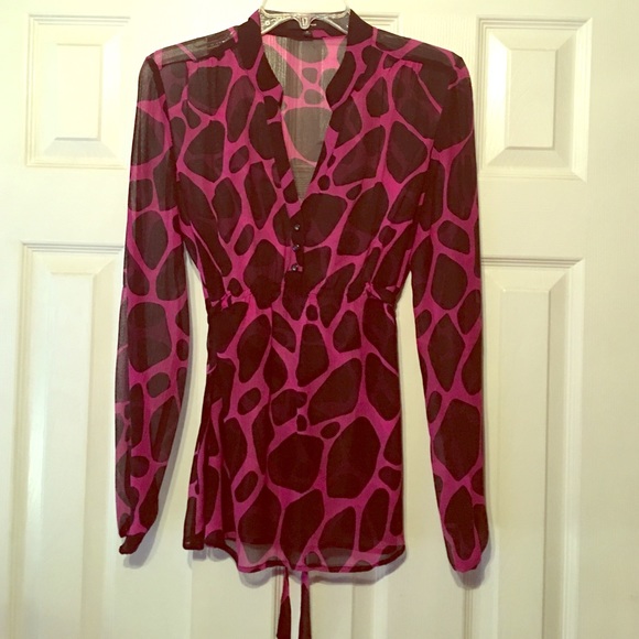 Express sheer animal print tunic
