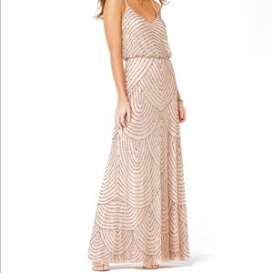 Adrianna Papell Beaded Blouson Gown - CHAMPAGNE