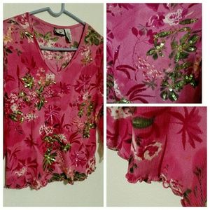 Fun Knit Top With Sequin Accents