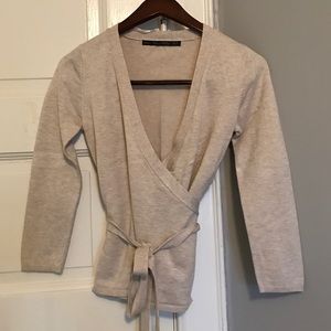 Zara Cropped wrap sweater
