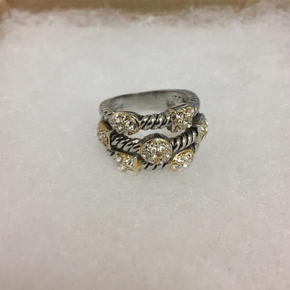 Silver and gold ring