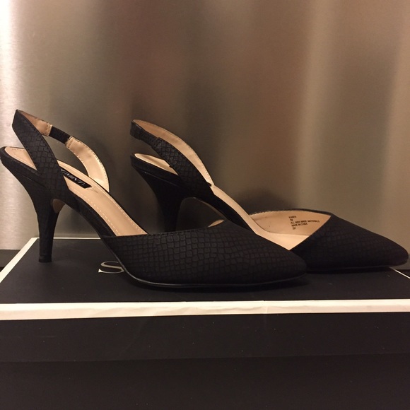 Sling Back Heels - Black