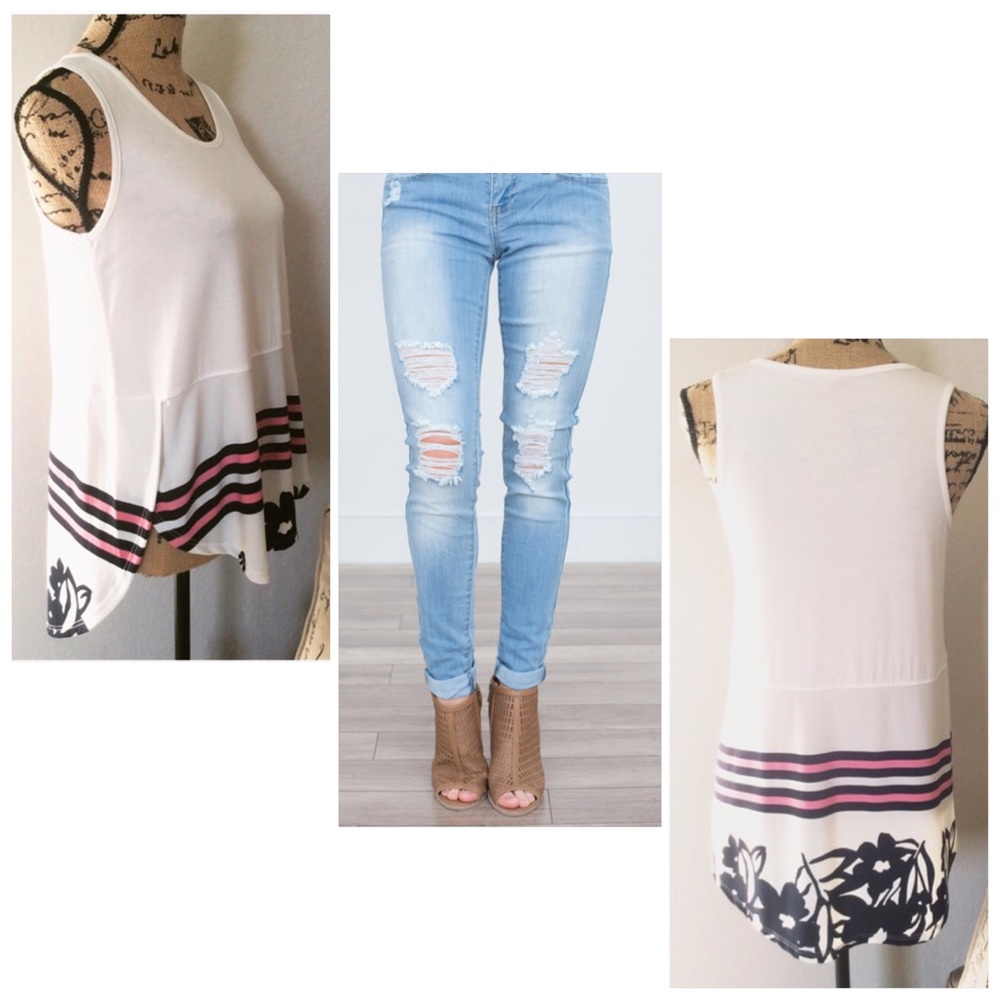 Sleeveless Ivory Top - Picture 2 of 4