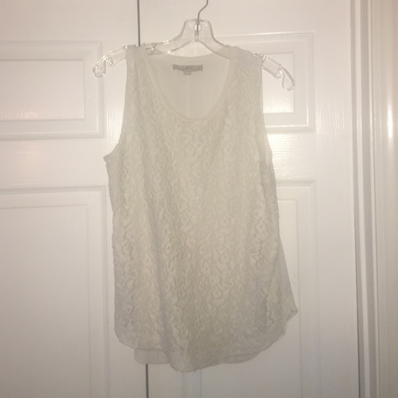 Lace Front White Loft Tank