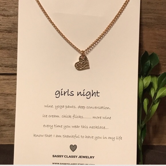 Gold Heart Best Friend Necklace Gift Message Card - Picture 3 of 8
