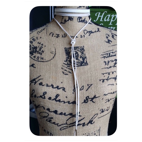 Gold ivory Leather and suede Choker - Picture 3 of 3