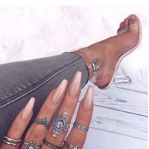 Ego official clear strapping heels