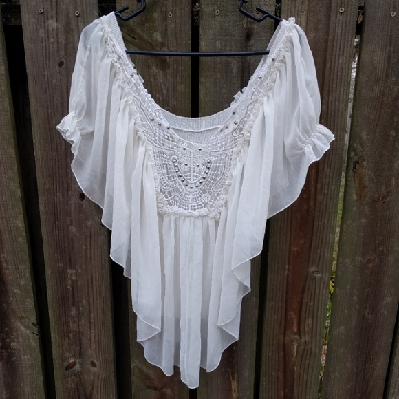 Free People Tops - FP Sheer Studded Poncho tank