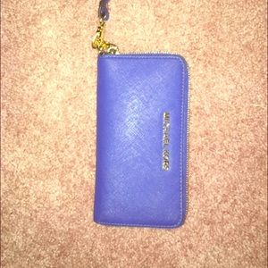 MK blue wallet