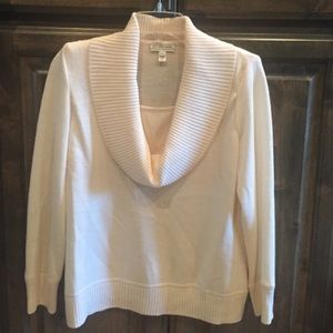 $295 St. John Sport Wool Cowl Neck Sweater