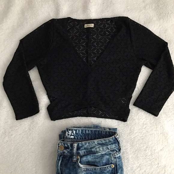 Hollister Lace Cut Out Crop Top