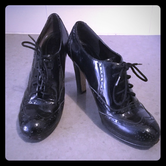 Enzo Angiolini Black Leather 7M High Heels