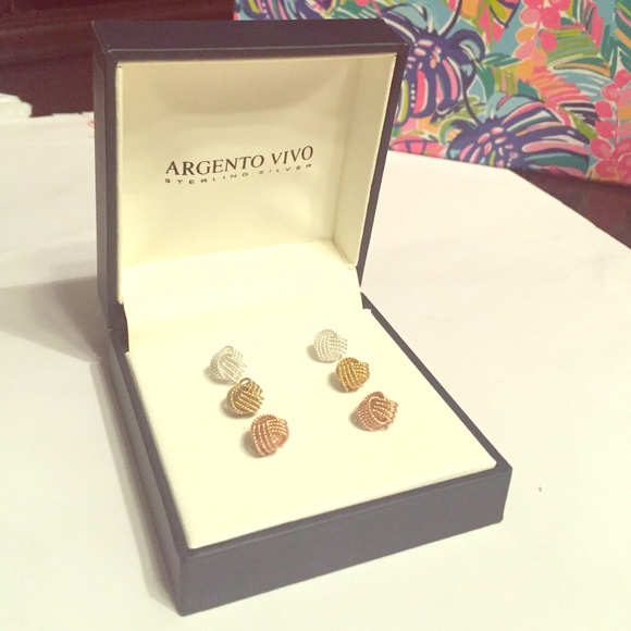 Argento Vivo Knot Earrings Set