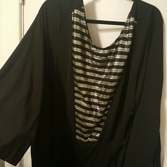 Flared sleeve, sequined jumpsuit with pockets!