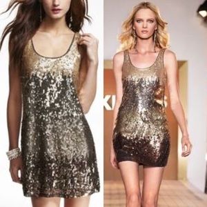 Gold sequin Express short dress size large