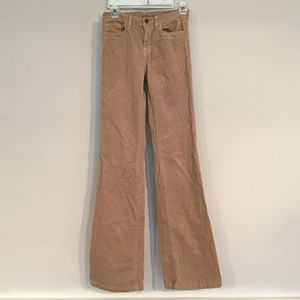 Bootcut tan corduroy pants