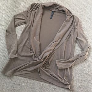 Wrap front sweater