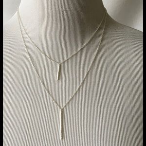 Gorjana Silver Double Bar Necklace