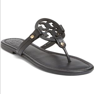 Tory Butch Miller logo black sandal 7.5