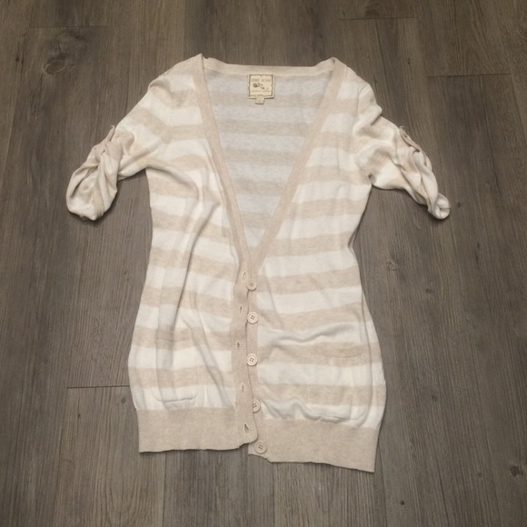 Pink Rose Sweaters - Striped Cardigan