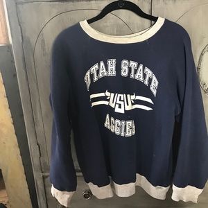 Reversible vintage varsity style pullover hoodie