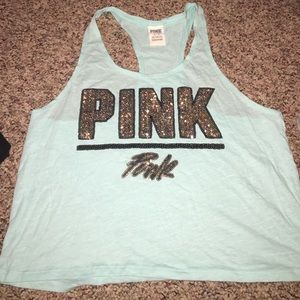 Victoria Secret sequined razorback crop top