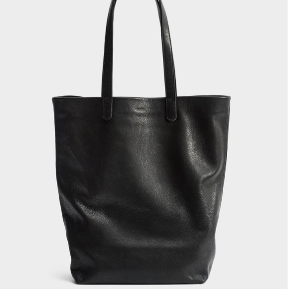 NWT BAGGU Black Leather Basic Tote