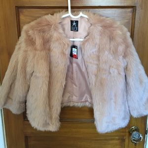 Faux fur crop jacket