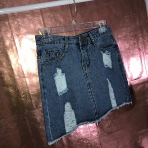 Distressed Denim skirt