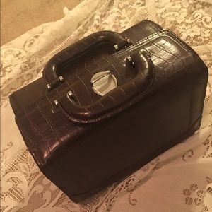 Large purple make up trunk travel case box