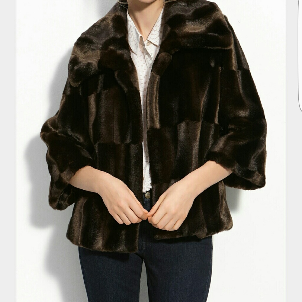 Tahari faux fur jacket