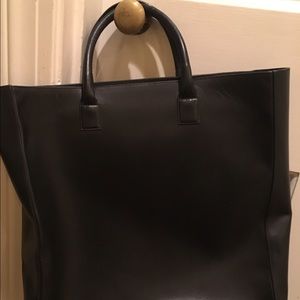 Black Leather Tote Bag - Lambertson Truex
