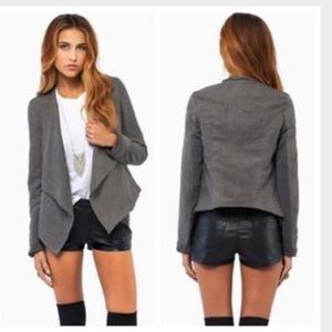 Suede grey blazer jacket