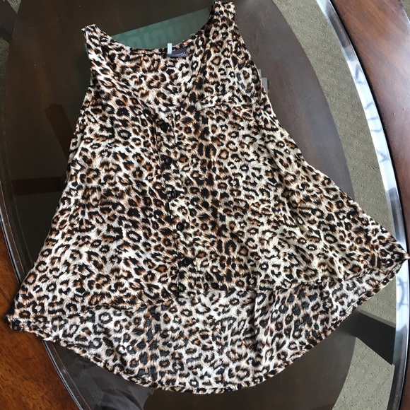 Button Up Cheetah Print Tank Top