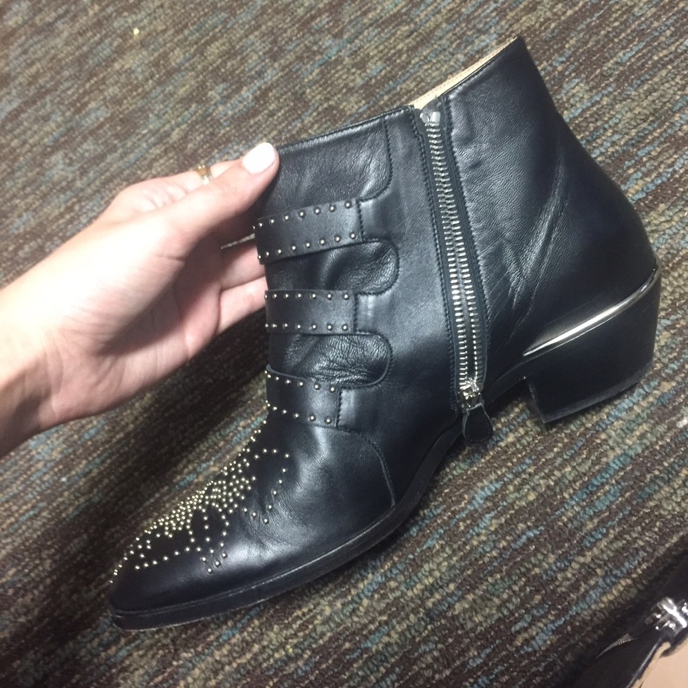🌟 SOLD Chloé Susanna Boots Black/Silver US 9.5 - Picture 6 of 8