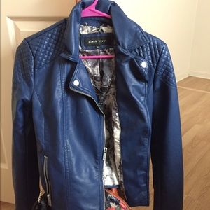 Royal Blue Real Leather Biker Jacket