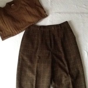 Crazy Horse Wool windowpane lined pants Size10