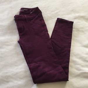 American Eagle maroon jeggings