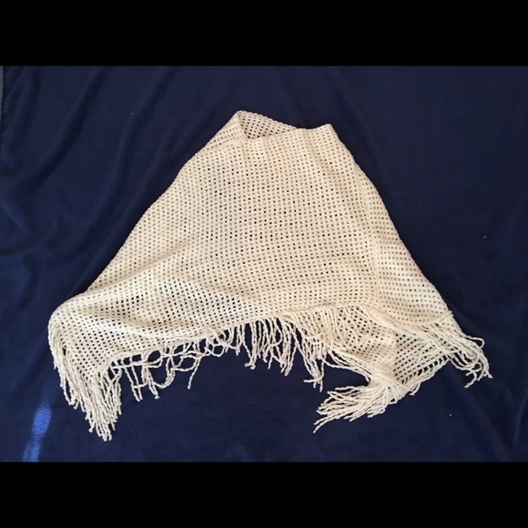 Handwoven knit poncho