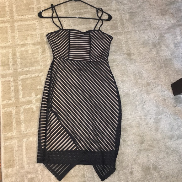 Juniors black and nude club dress.