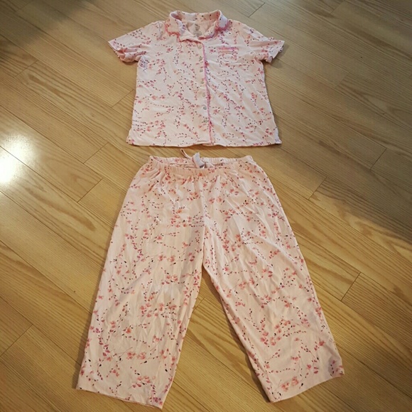 Barely Worn Pink Cotton Pajama Set Size 4 - 6