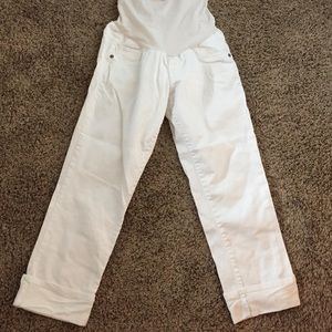 Indigo Blue Maternity White Capri Pants Size M