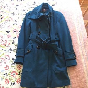 Teal Wool Long Coat