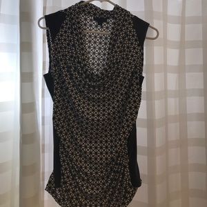 Cowl neck sleeveless blouse