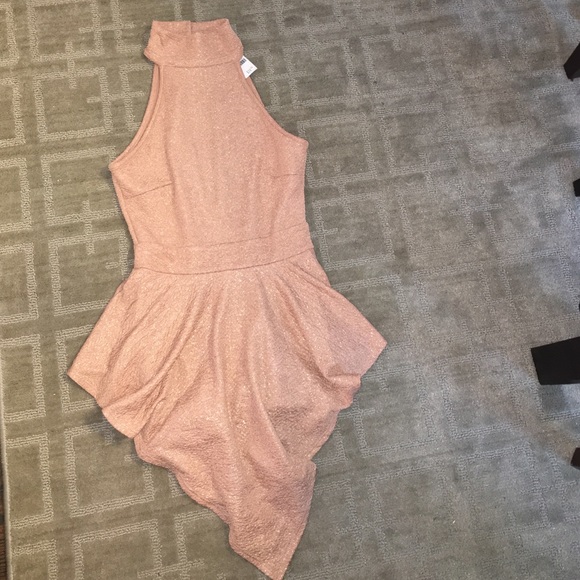 NWT tan/pink club dress with shorts attached.