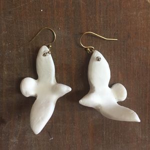 🐦Handmade Porcelain Bird Earrings