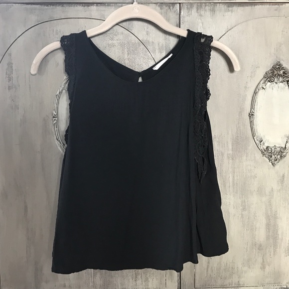 Simple black lace trim tank