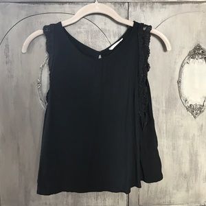 Simple black lace trim tank