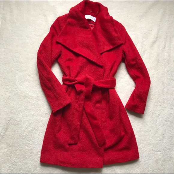 NWOT Tahari Red wool peacoat
