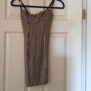 Black and white striped American apparel dress